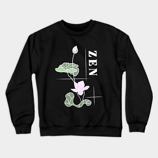 Zen Lotus Meditation Crewneck Sweatshirt by DesignTree